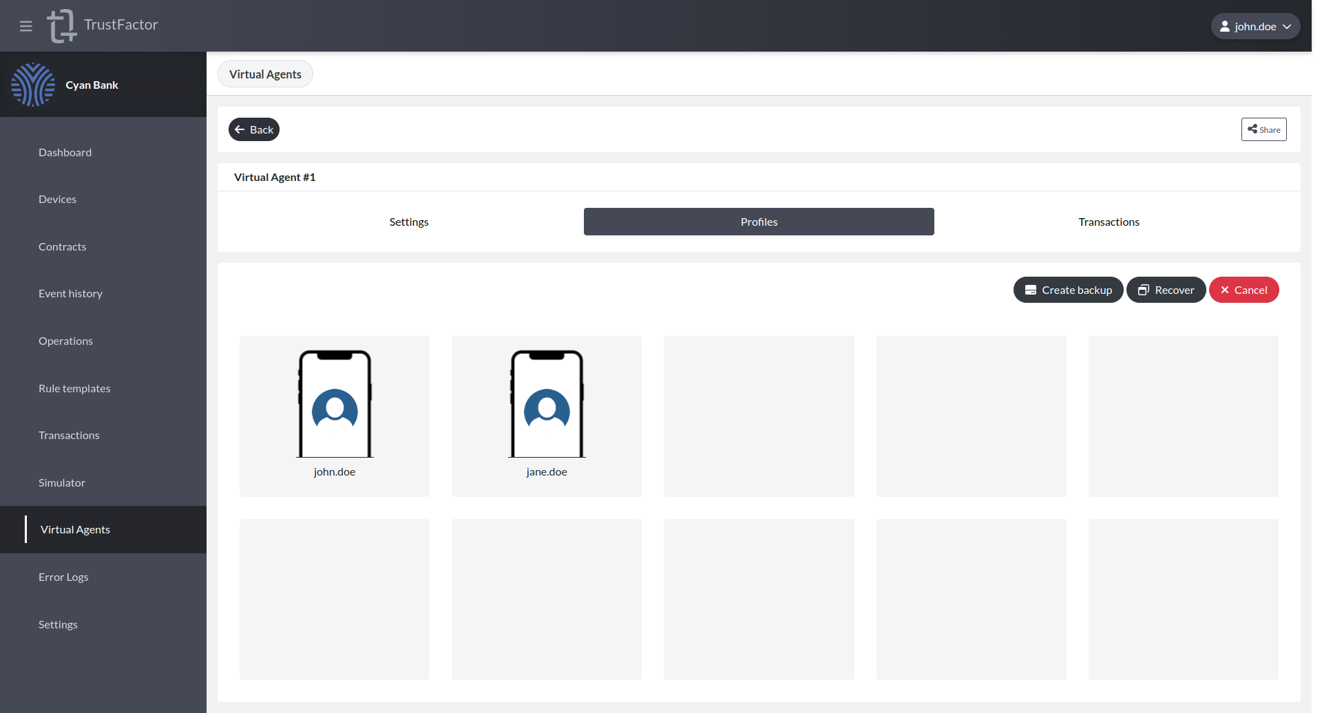 Virtual Agents Profiles Backup/Recover Virtual Agents Profiles Backup/Recover
