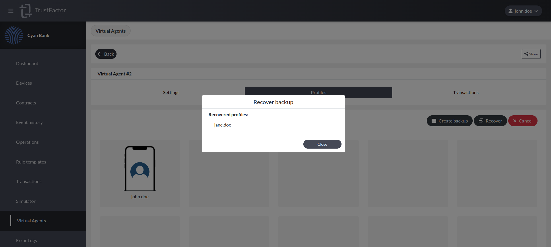 Virtual Agents Profiles Recover Resume Virtual Agents Profiles Recover Resume