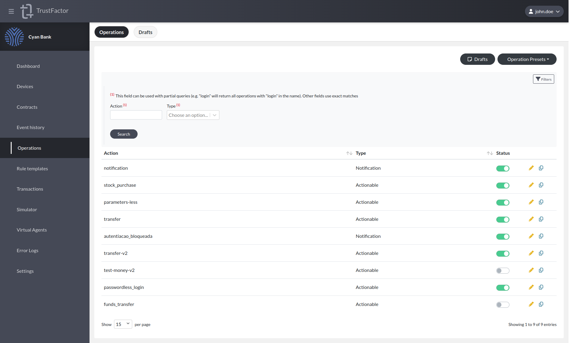 Operation List "Operation List"