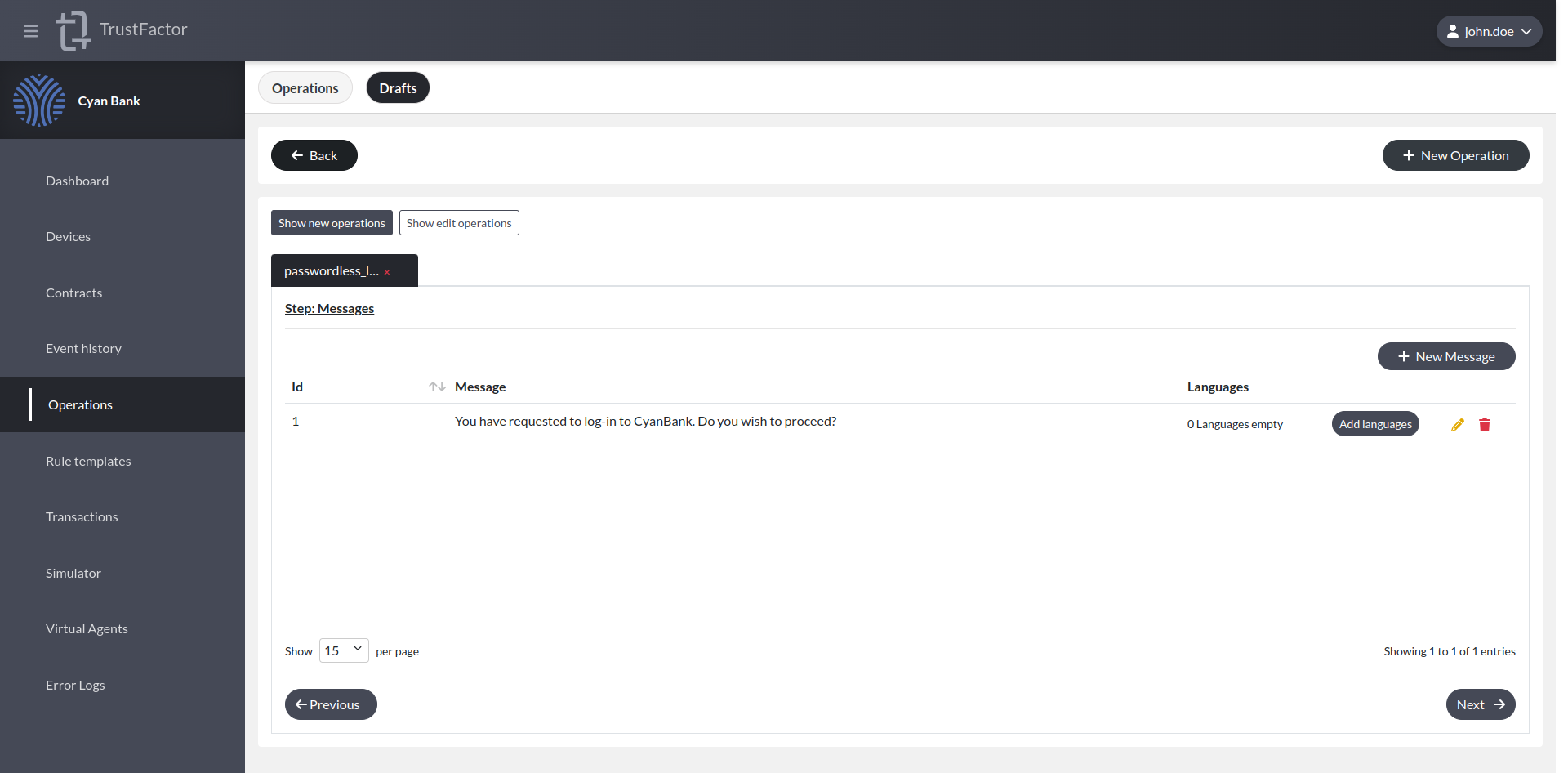 "Password-less Login Default Language Message"